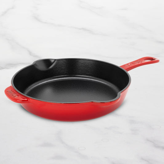 Staub 11" Cherry Red Cast Iron Deep Traditional Skillet