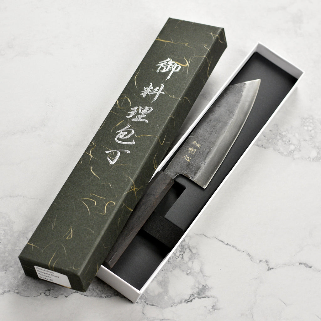 Hatsukokoro Kurogane Aogami #2 Kurouchi 6.5" Bunka