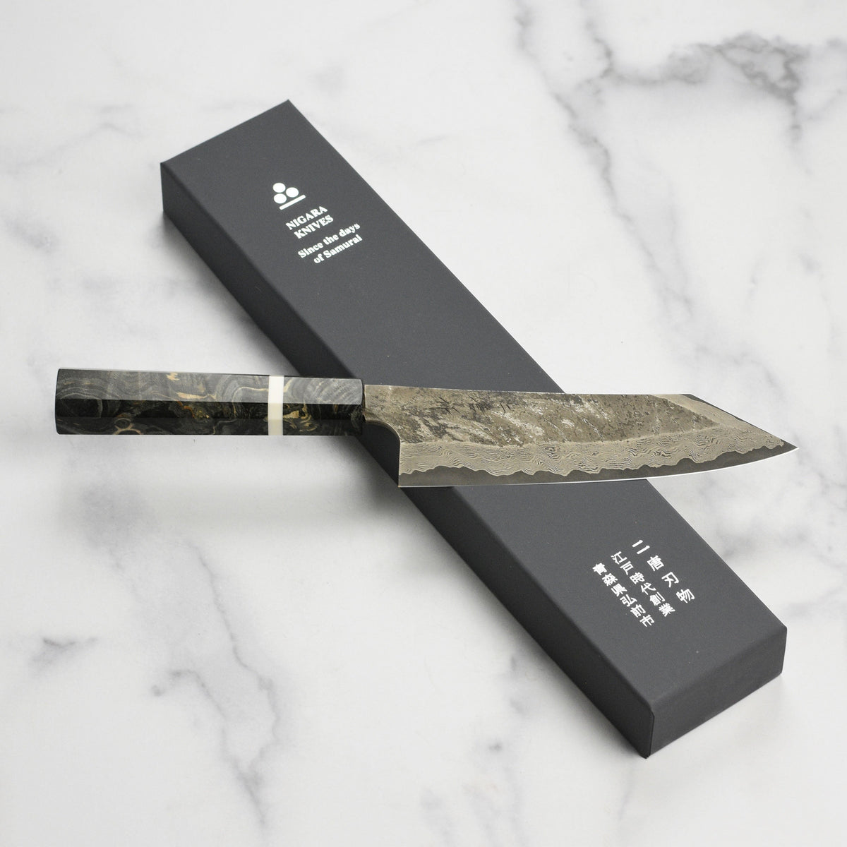 Nigara Ginsan Kurozome Damascus 7" Bunka