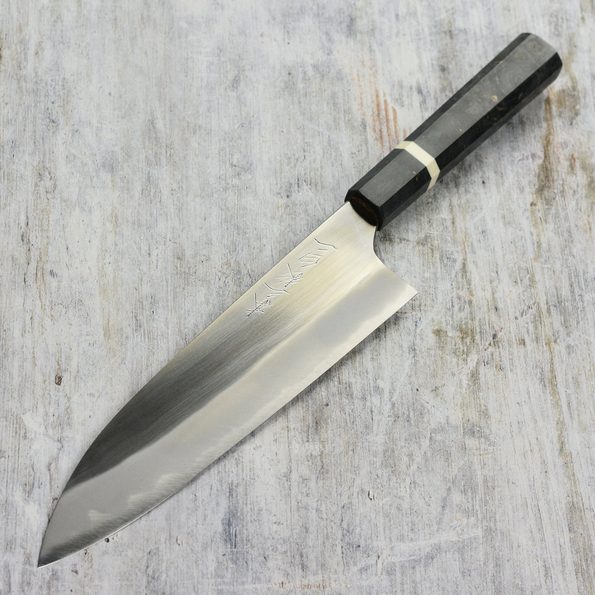 Mazaki Hon-Sanmai Shirogami #2 Migaki 8.25" Gyuto