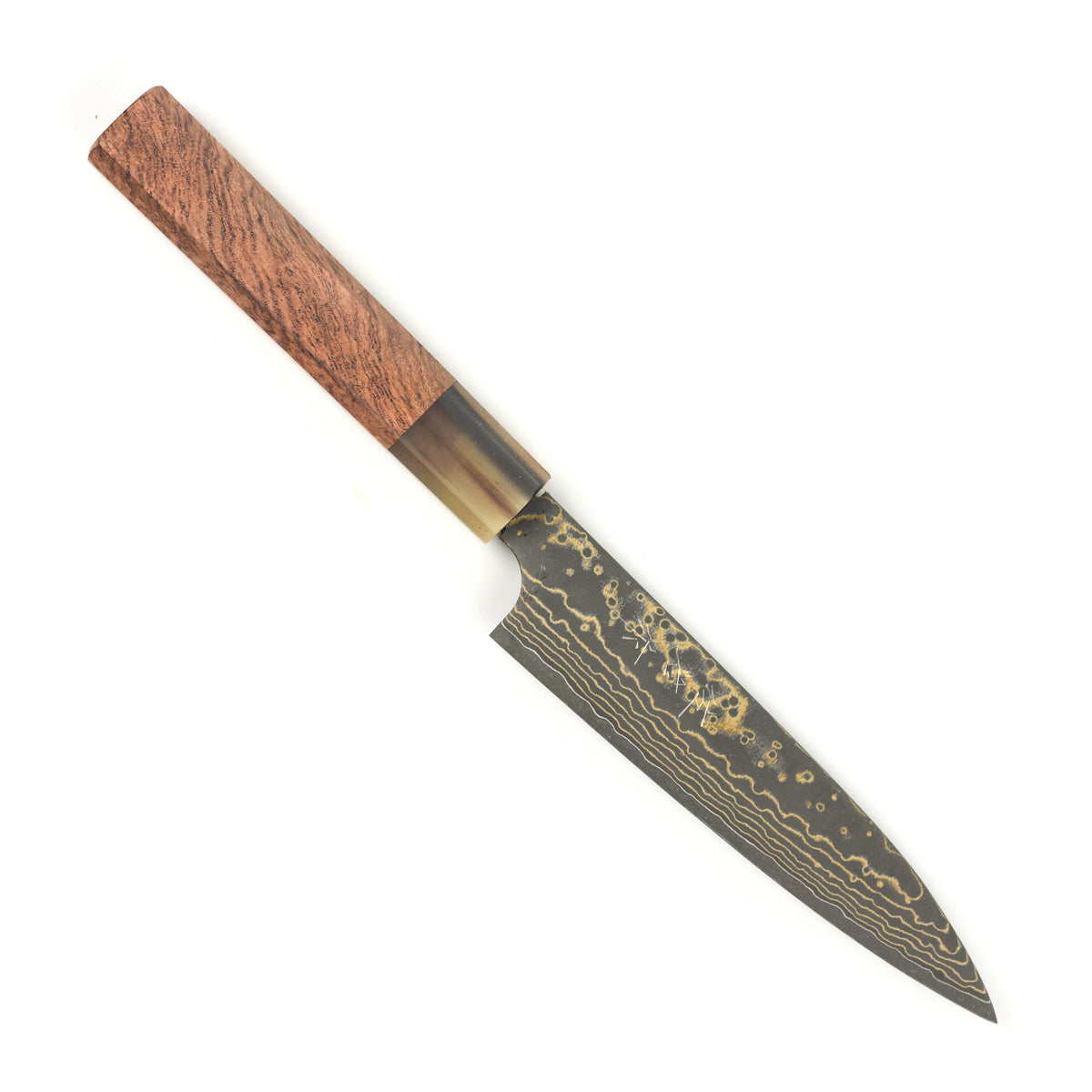 Saji Black Gold Damascus 5.1" Petty, Quince Wood