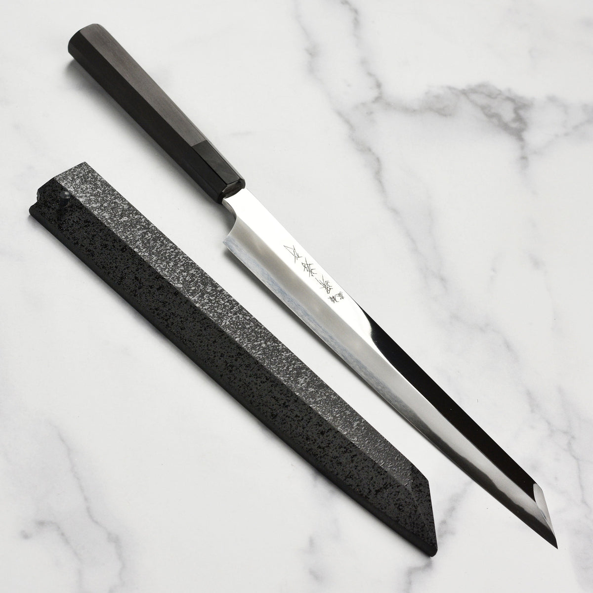 Takayuki x Itsuo Doi Hien Aogami #2 Single-Bevel 10.6" Kengata Yanagiba with Saya