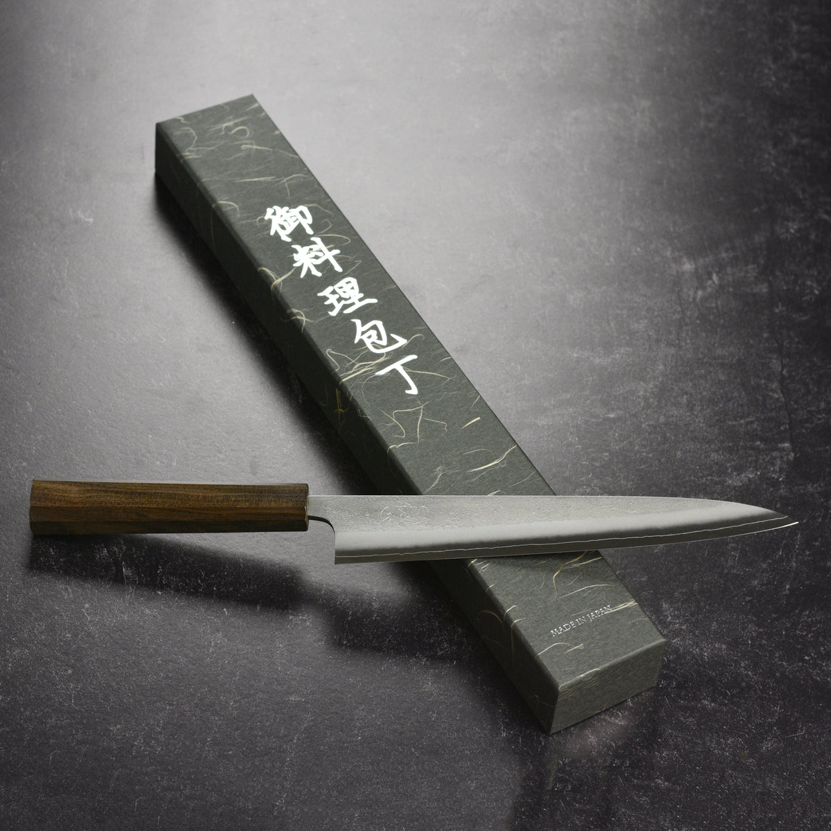 Yoshikane SKD Nashiji Stainless Clad 9.4" Sujihiki, Bubinga