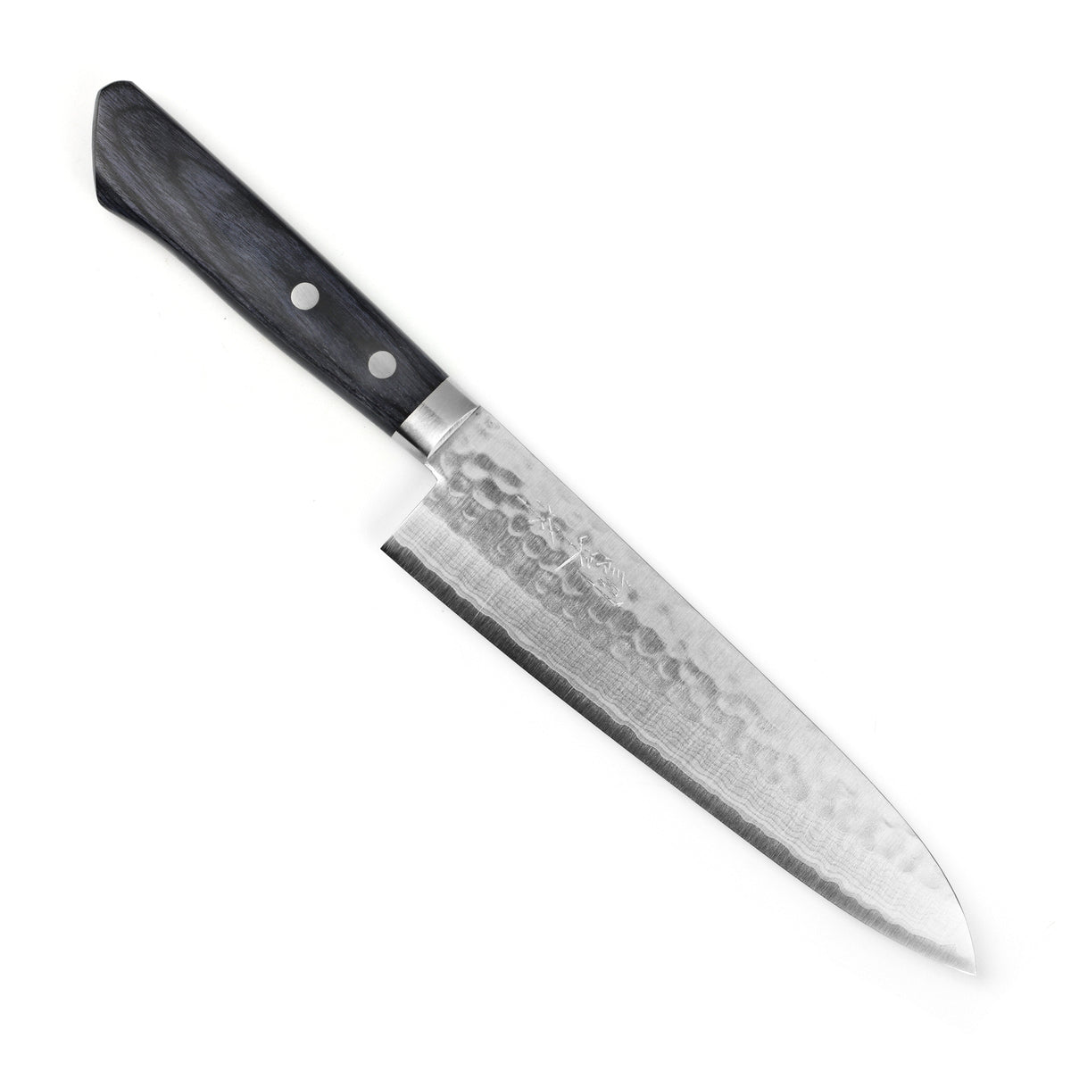 Masutani VG10 Hammered Damascus 7" Gyuto, Blue Handle