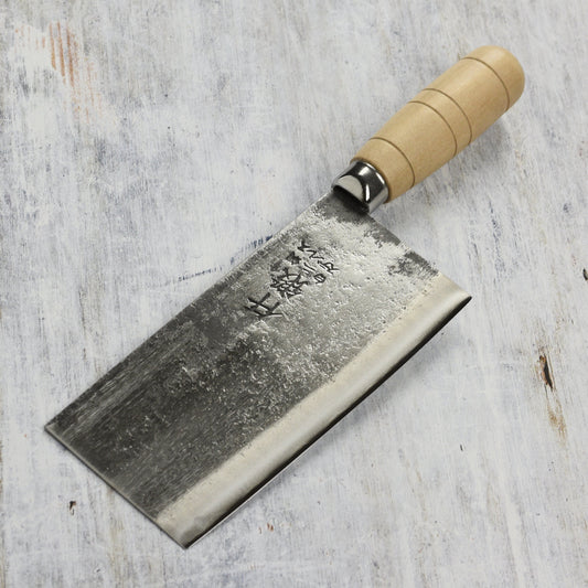 Sentan Forged Shirogami #2 Stainless Clad 6.7" Chinese Cleaver, Migaki