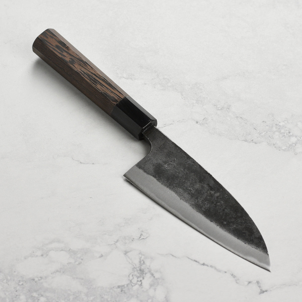 Hatsukokoro Kurokaze Aogami #2 Kurouchi 5.9" Double Bevel Deba, Wenge