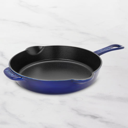 Staub 11" Sapphire Blue Cast Iron Deep Traditional Skillet