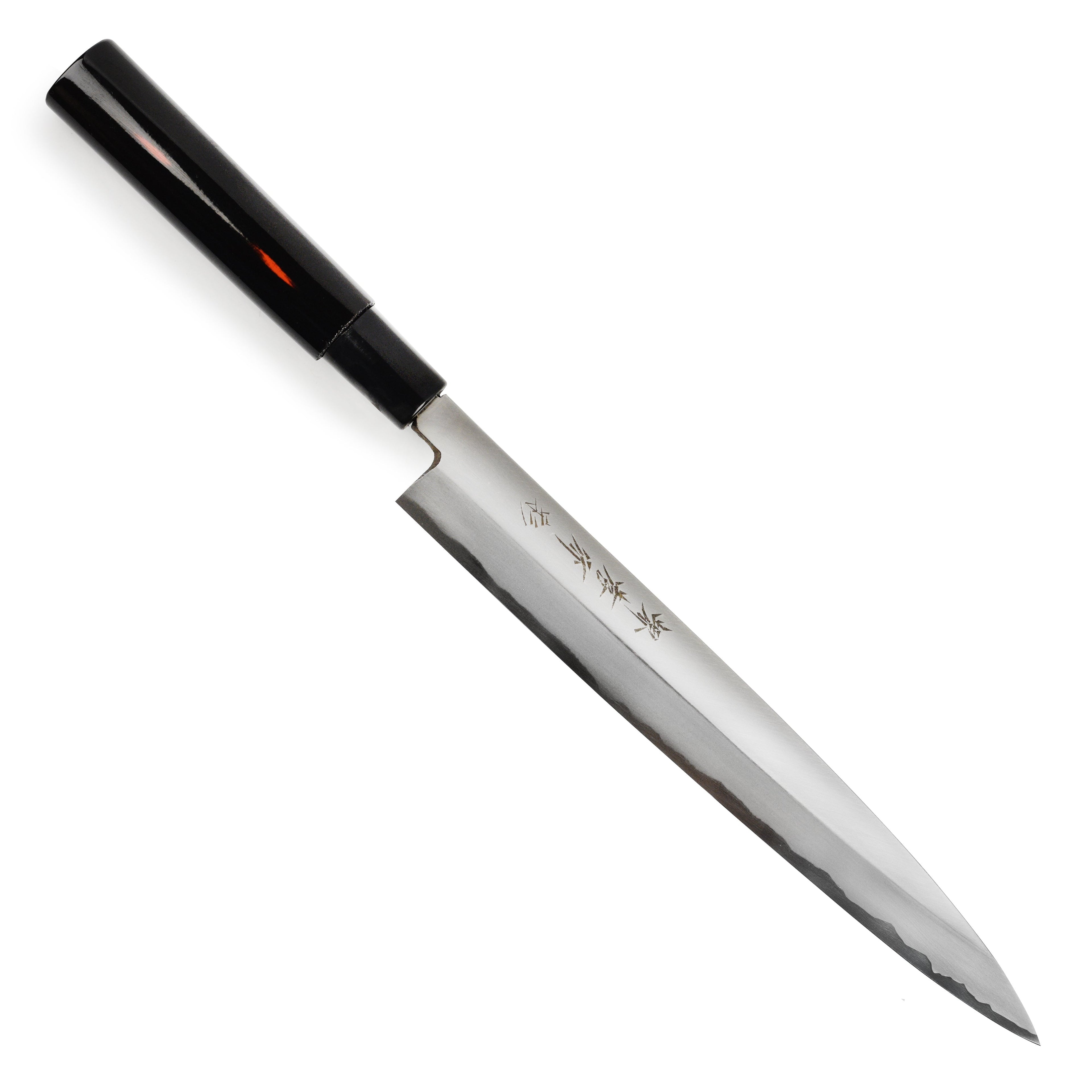 Takayuki Shikisai Kasumitogi Carbon Steel 9.4" Single-Bevel Yanagiba with Saya