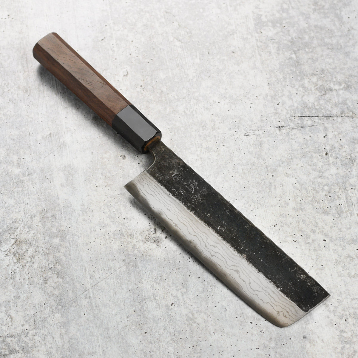 Hatsukokoro Kumokage Aogami #2 Kurouchi Damascus 6.5" Nakiri