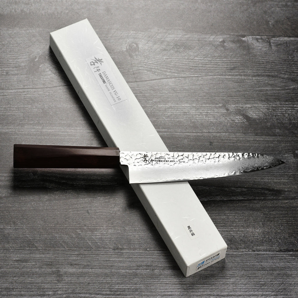 Takayuki Tsuchime Damascus 8.25" Gyuto with Ebony Handle