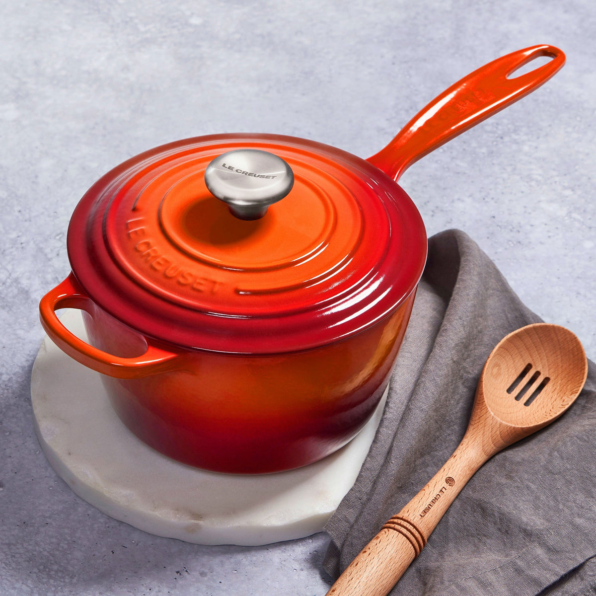 Le Creuset Signature Cast Iron 1.75-quart Flame Saucepan