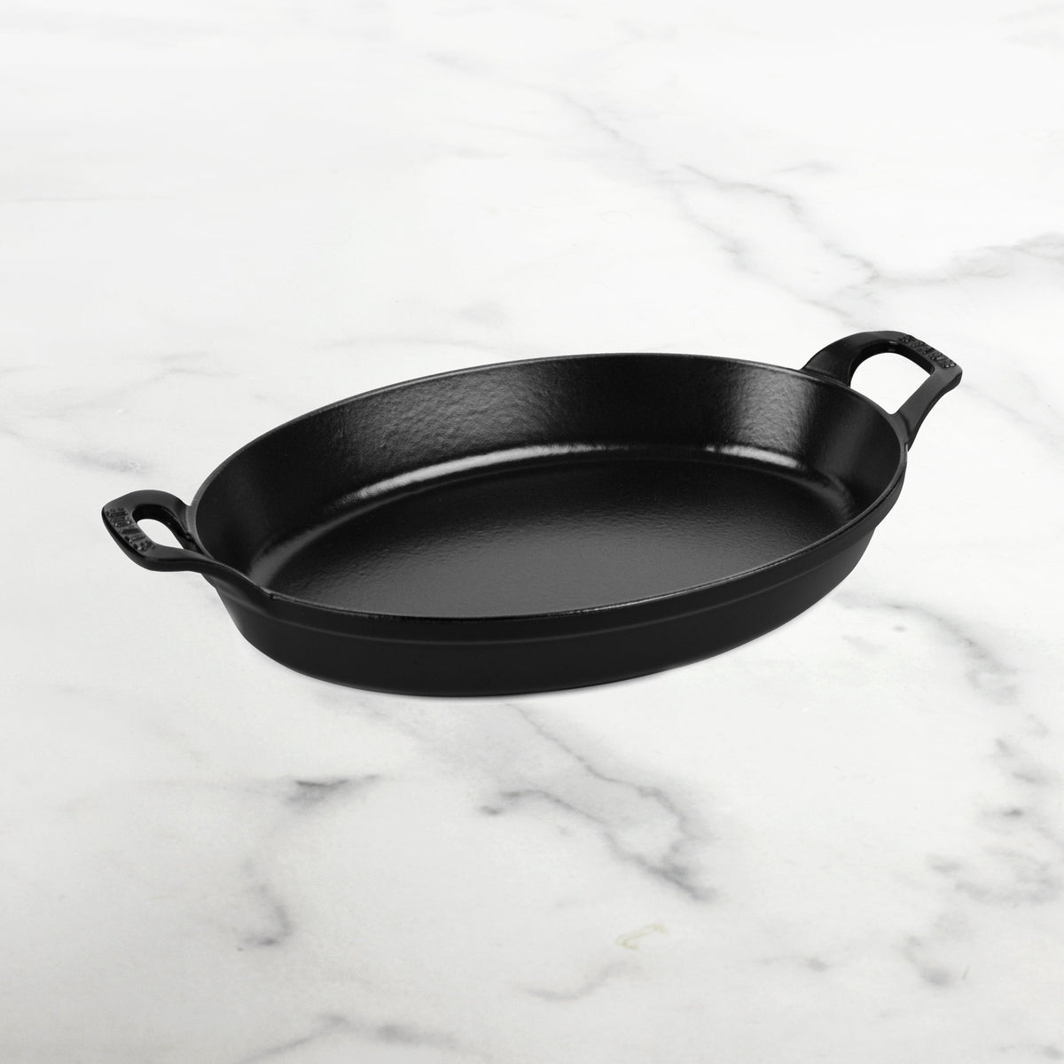 Staub Cast Iron 11" x 8" Matte Black Oval Au Gratin