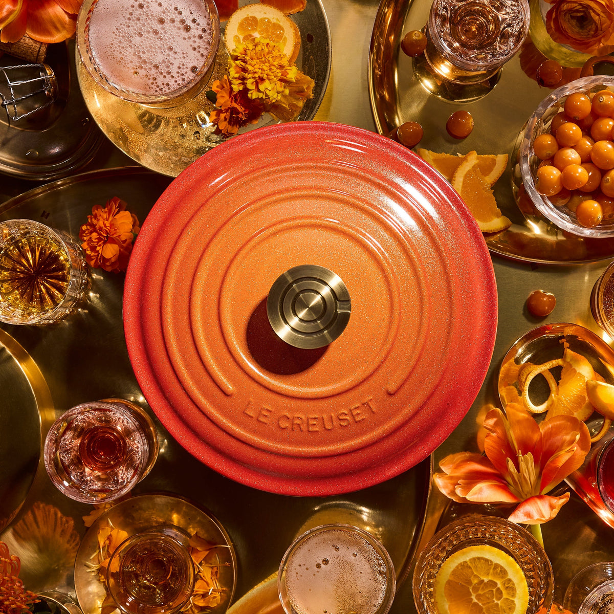 Le Creuset Signature Cast Iron Flamme Doree 6 Piece Cookware Set