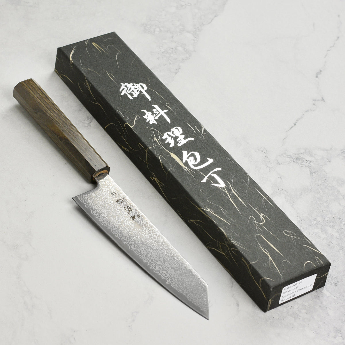 Hatsukokoro Hikari SLD Kurozome Damascus 6.7" Bunka