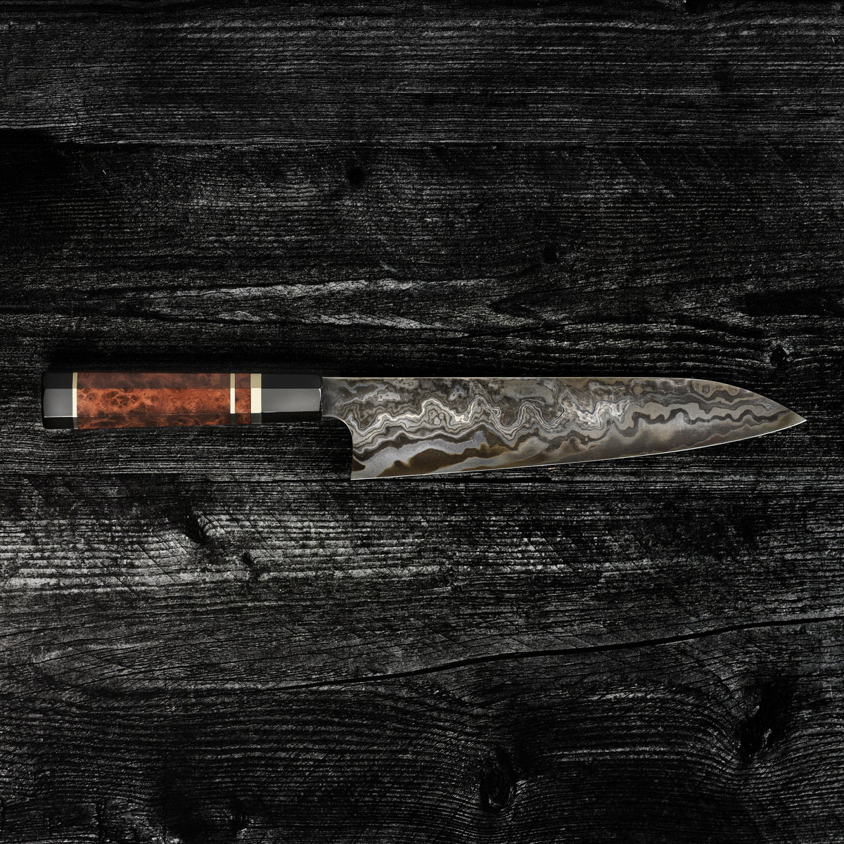 Nigara Kagetora Aogami #2 + Shirogami #2 Coreless Damascus 9.4" Gyuto