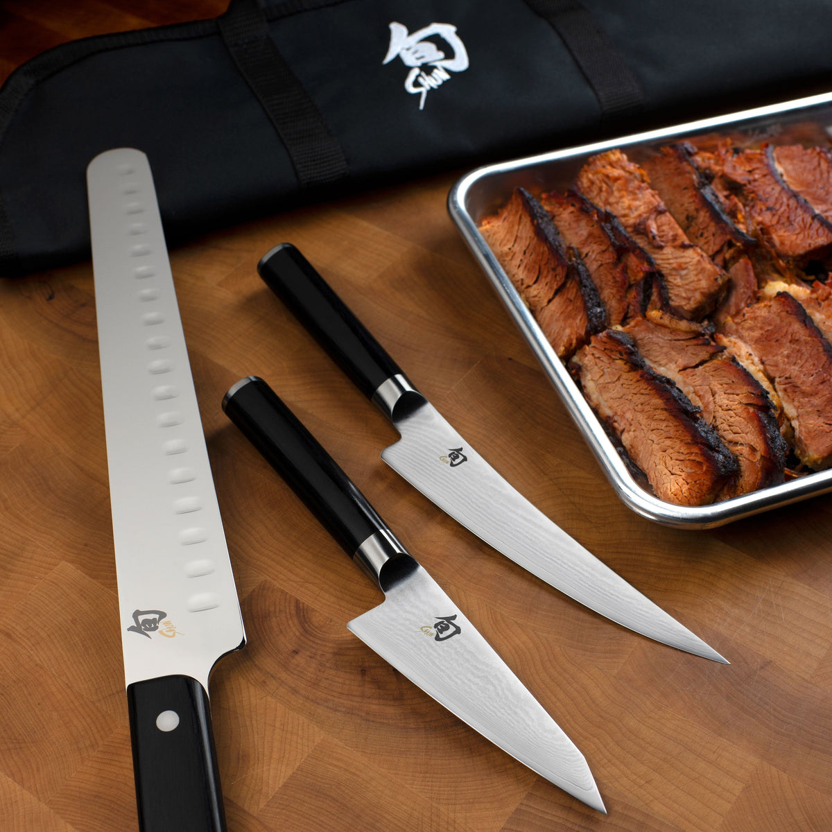 Shun Classic 12" Hollow Edge Brisket Knife with Saya