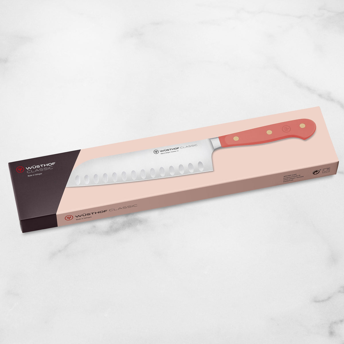 Wusthof Classic Coral Peach 7" Hollow Edge Santoku Knife