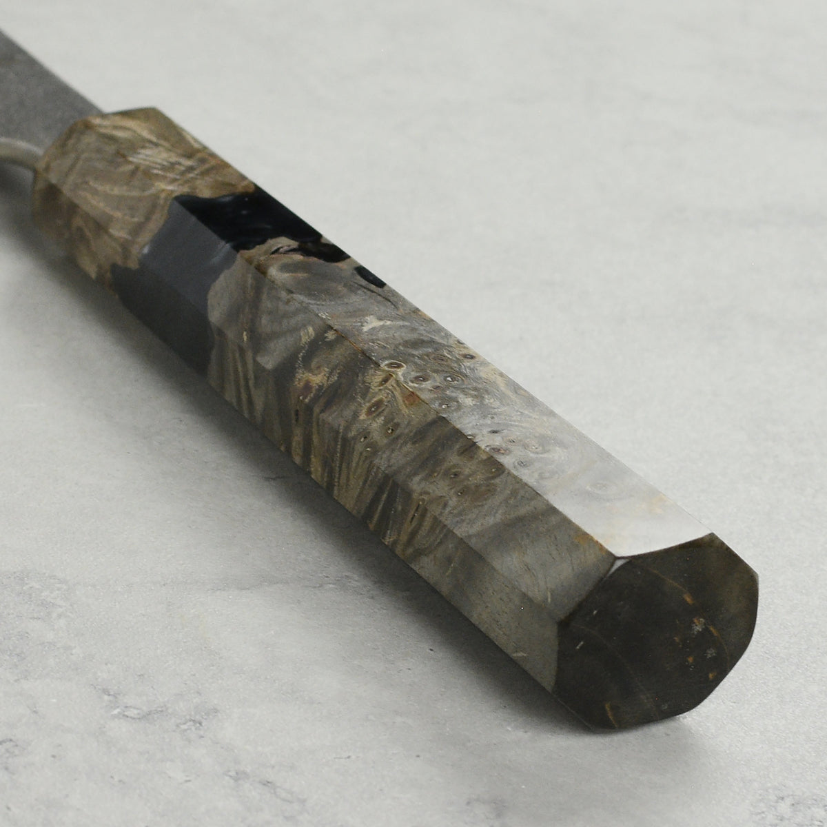 Yoshikane SKD Nashiji Stainless Clad 9.4" Gyuto, Stabilized Birch