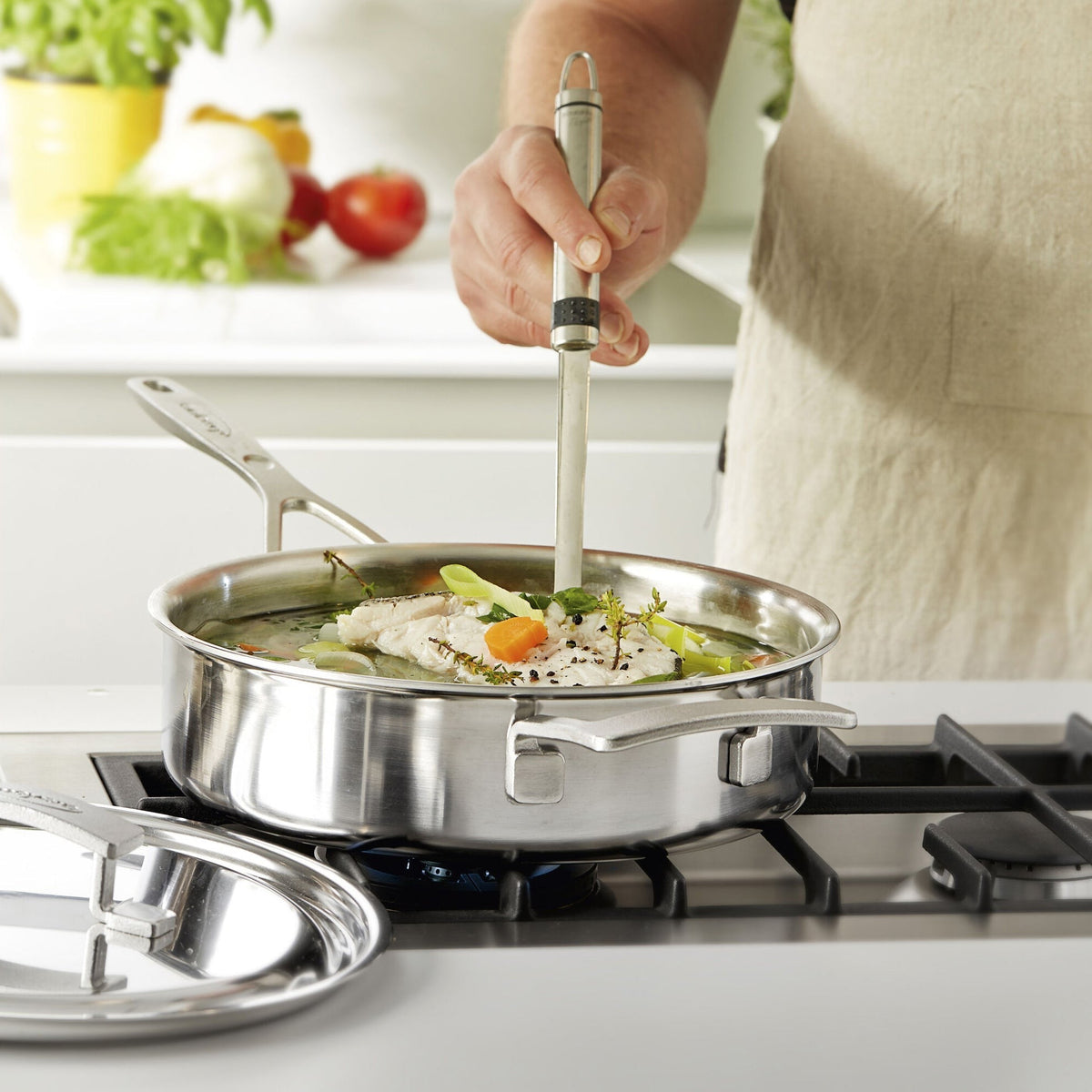 Demeyere Industry5 3-quart Stainless Steel Saute Pan