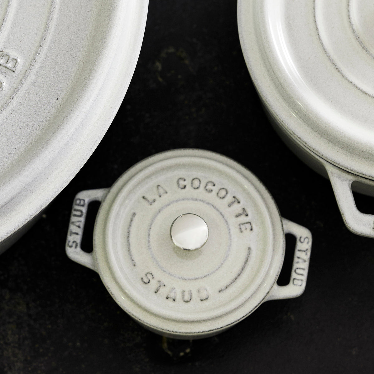 Staub 0.25-quart White Truffle Mini Round Dutch Oven