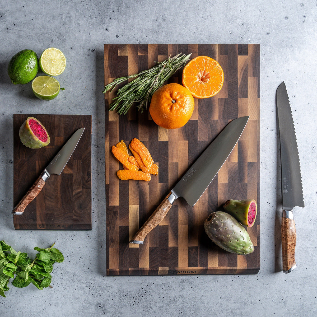 Steelport SteelCore 2-in-1 Walnut Cutting Board, 9x6"