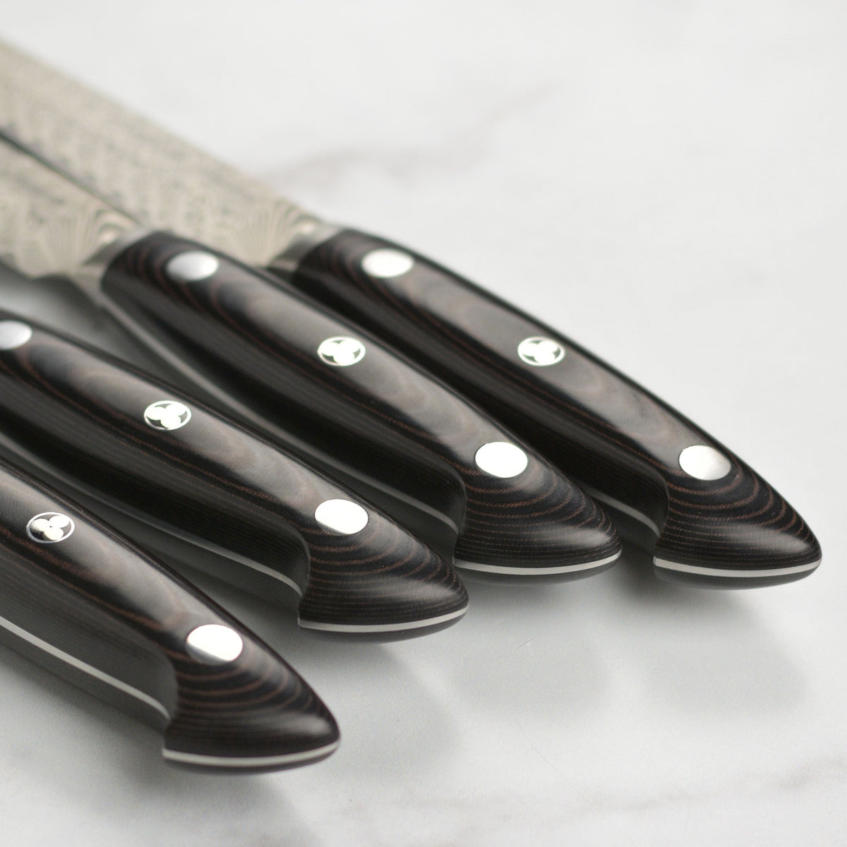 Kramer Stainless Damascus 4 Piece Steak Knife Set with Presentation Chest