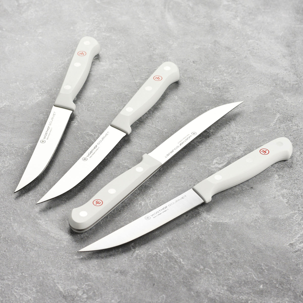 Wusthof Gourmet 12 Piece Knife Block Set, White Handles