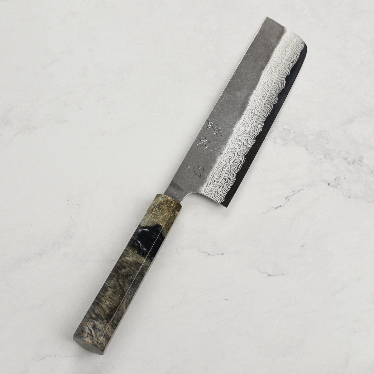 Hatsukokoro Atelier Kurouchi Damascus 6.5" Nakiri