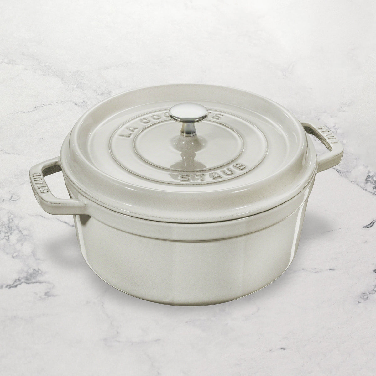 Staub 4-quart White Truffle Round Dutch Oven