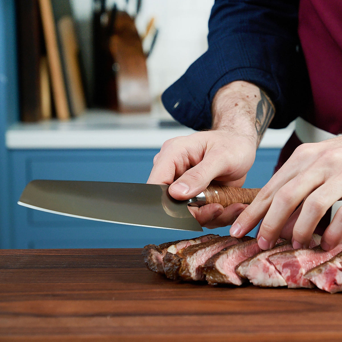 Steelport Carbon Steel 8" Chef's Knife with Oregon Maple Magnetic Sheath