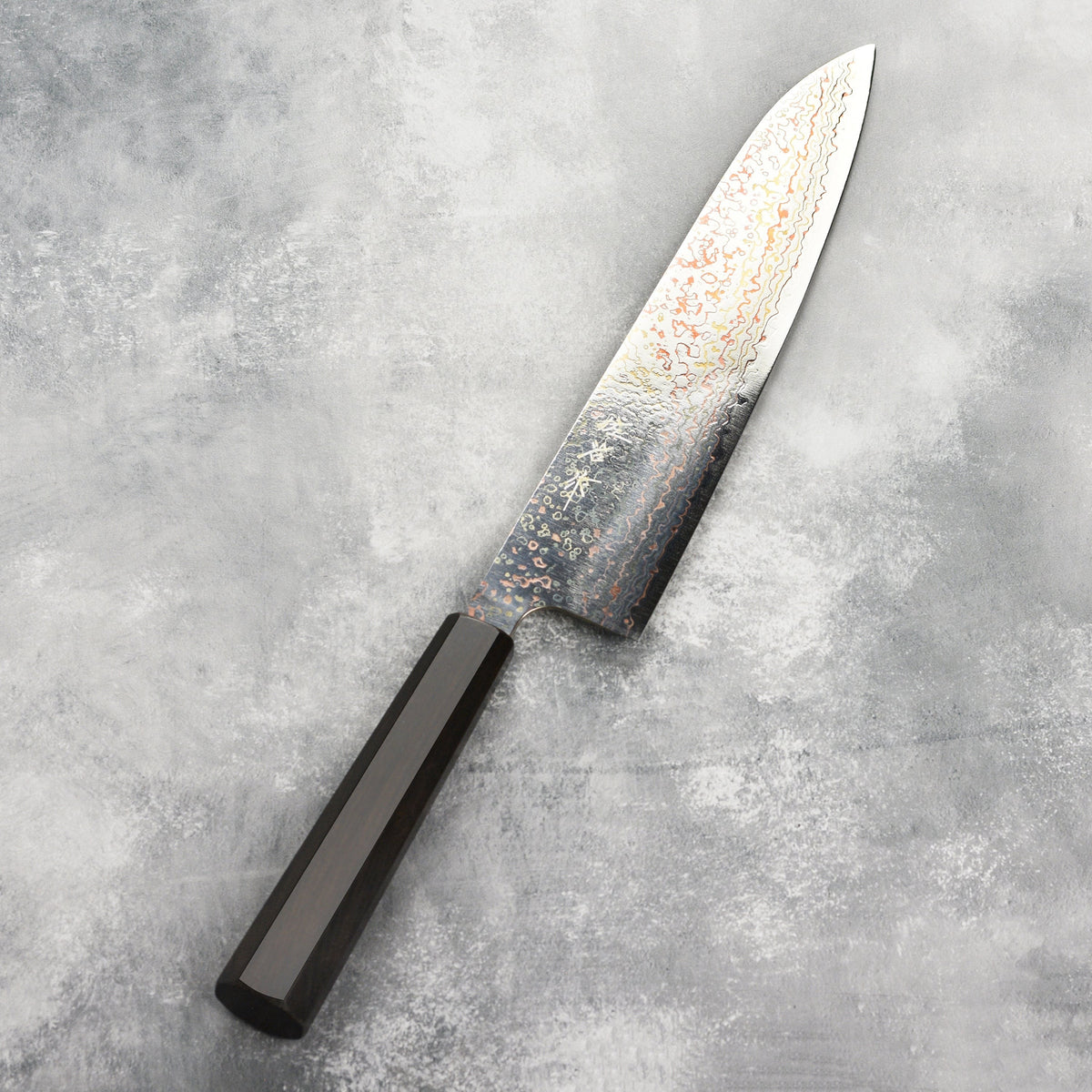 Saji Rainbow Damascus 9.4" Gyuto, Ebony