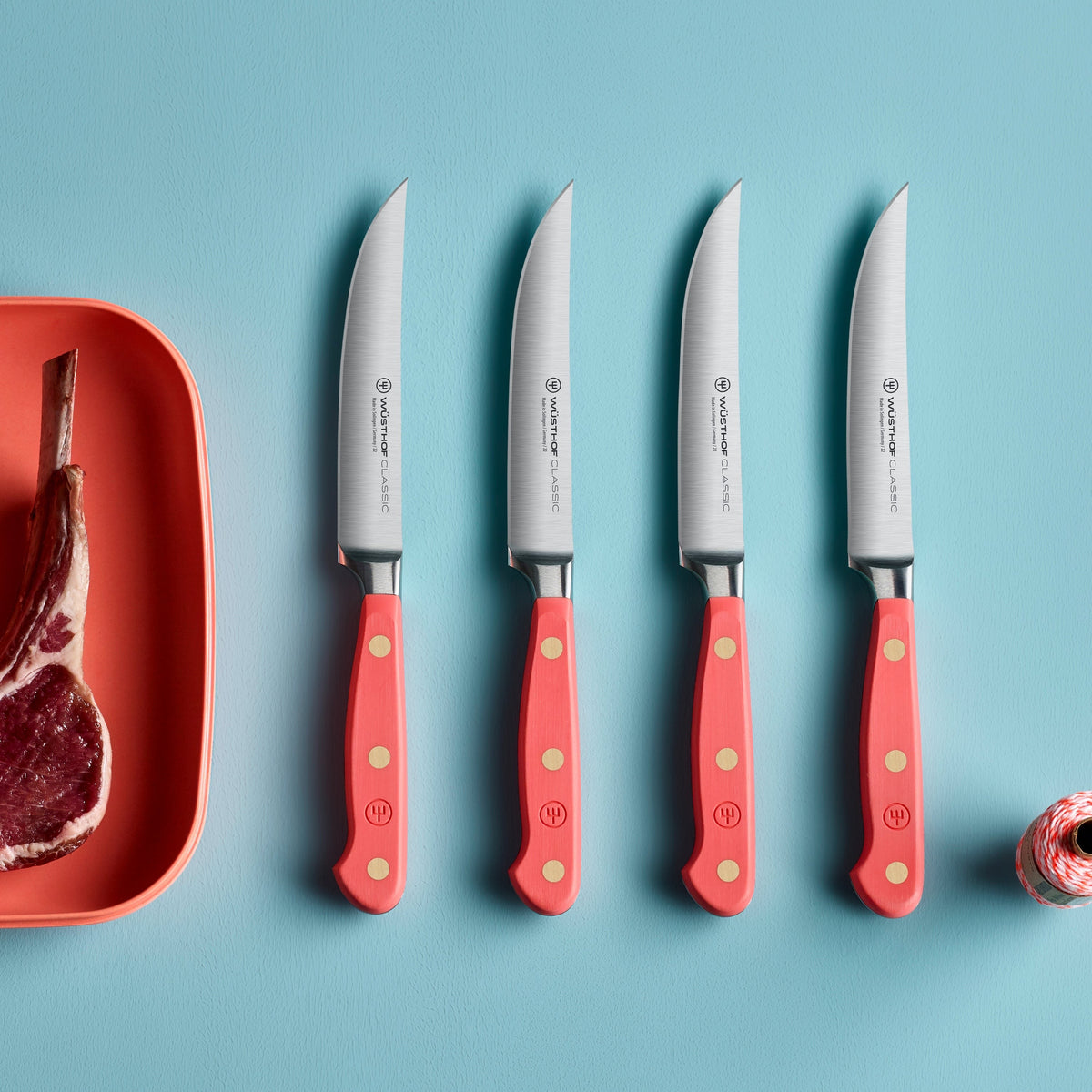 Wusthof Classic Coral Peach 4 Piece Steak Knife Set