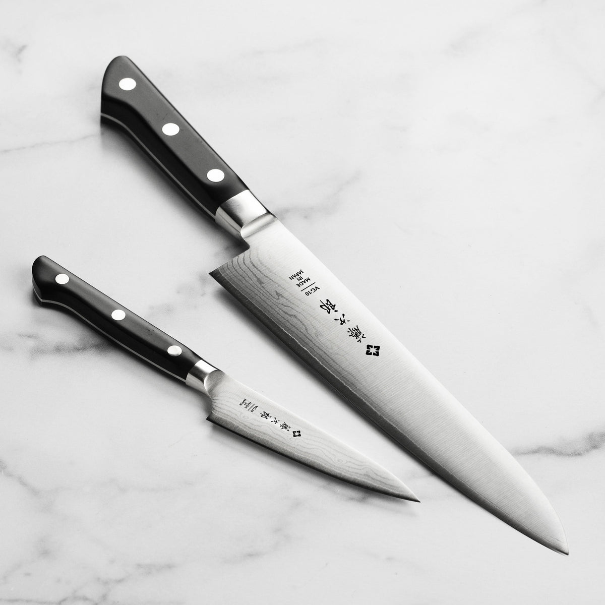Tojiro Classic Damascus 2 Piece Chef's & Paring Knife Set