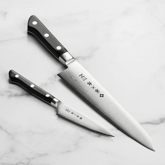 Tojiro Classic Damascus 2 Piece Chef's & Paring Knife Set