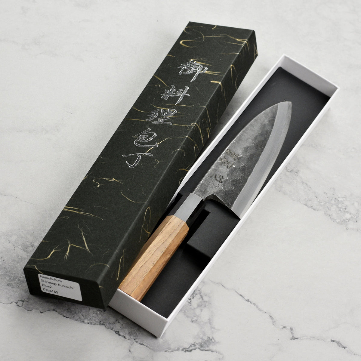 Hatsukokoro Shirasagi Aogami #2 Kurouchi 6.5" Single-Bevel Deba