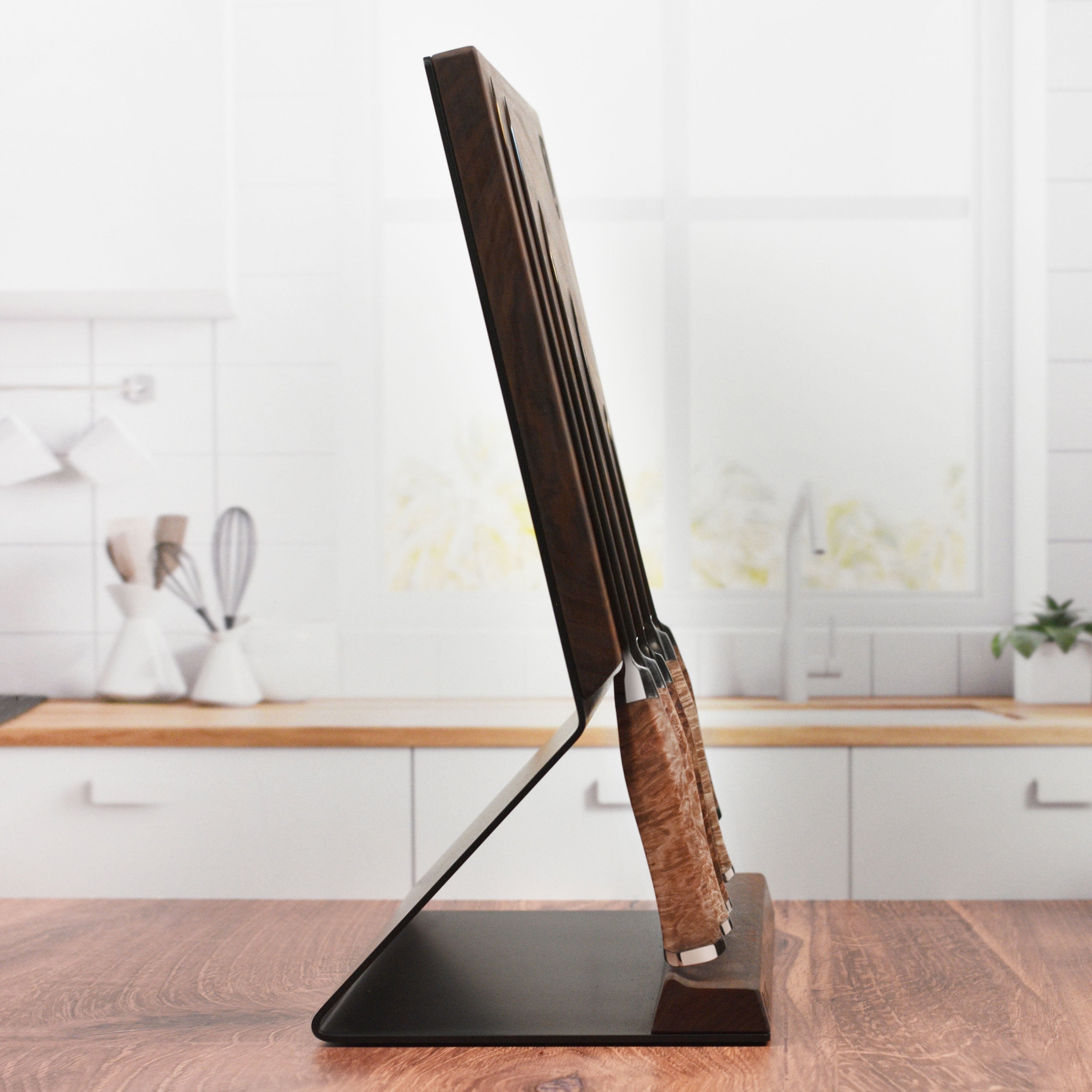 Steelport Magnetic Walnut Knife Block