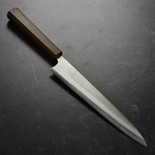 Yoshikane SKD Nashiji Stainless Clad 9.4" Sujihiki, Bubinga