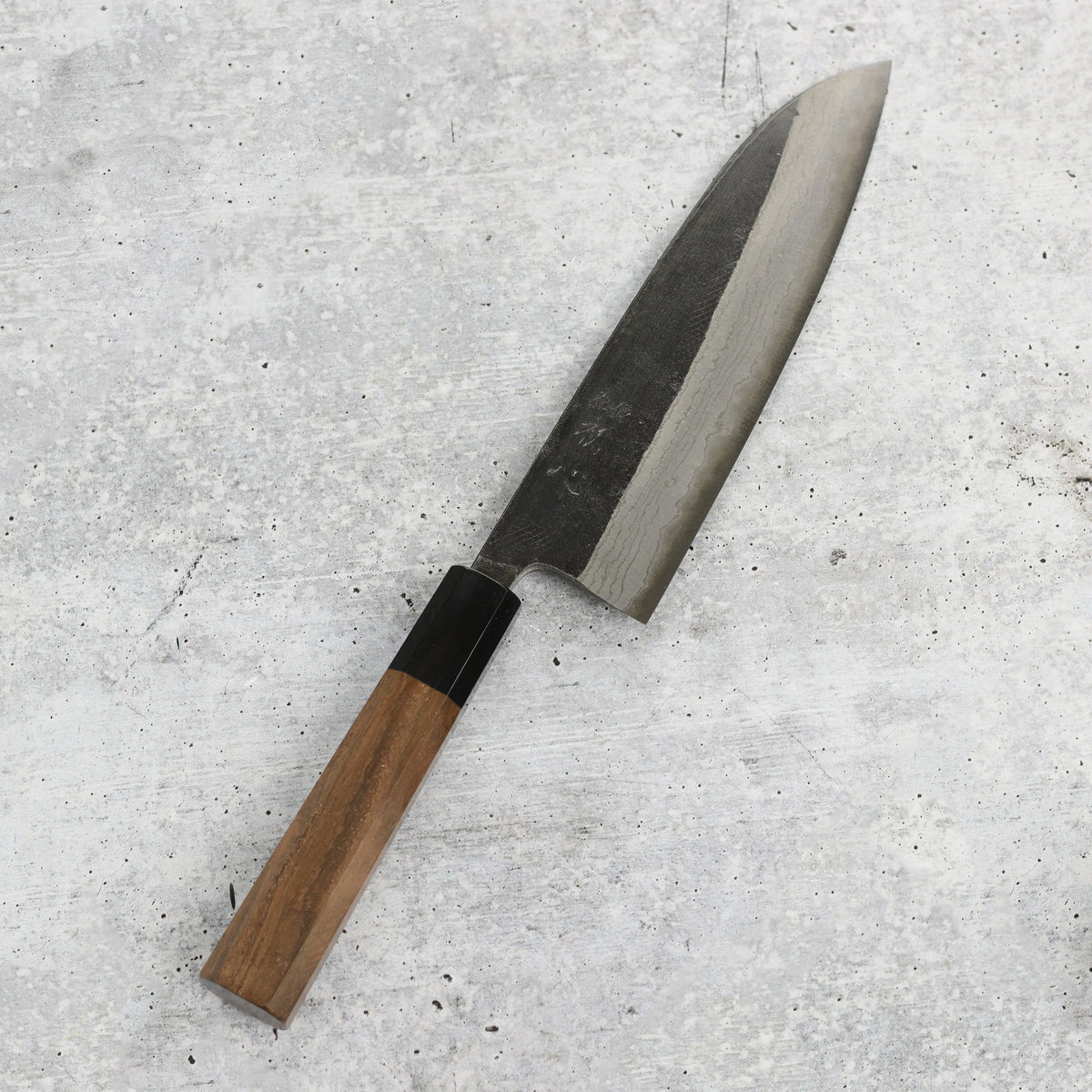 Hatsukokoro Kumokage Aogami Kurouchi Damascus 7" Santoku