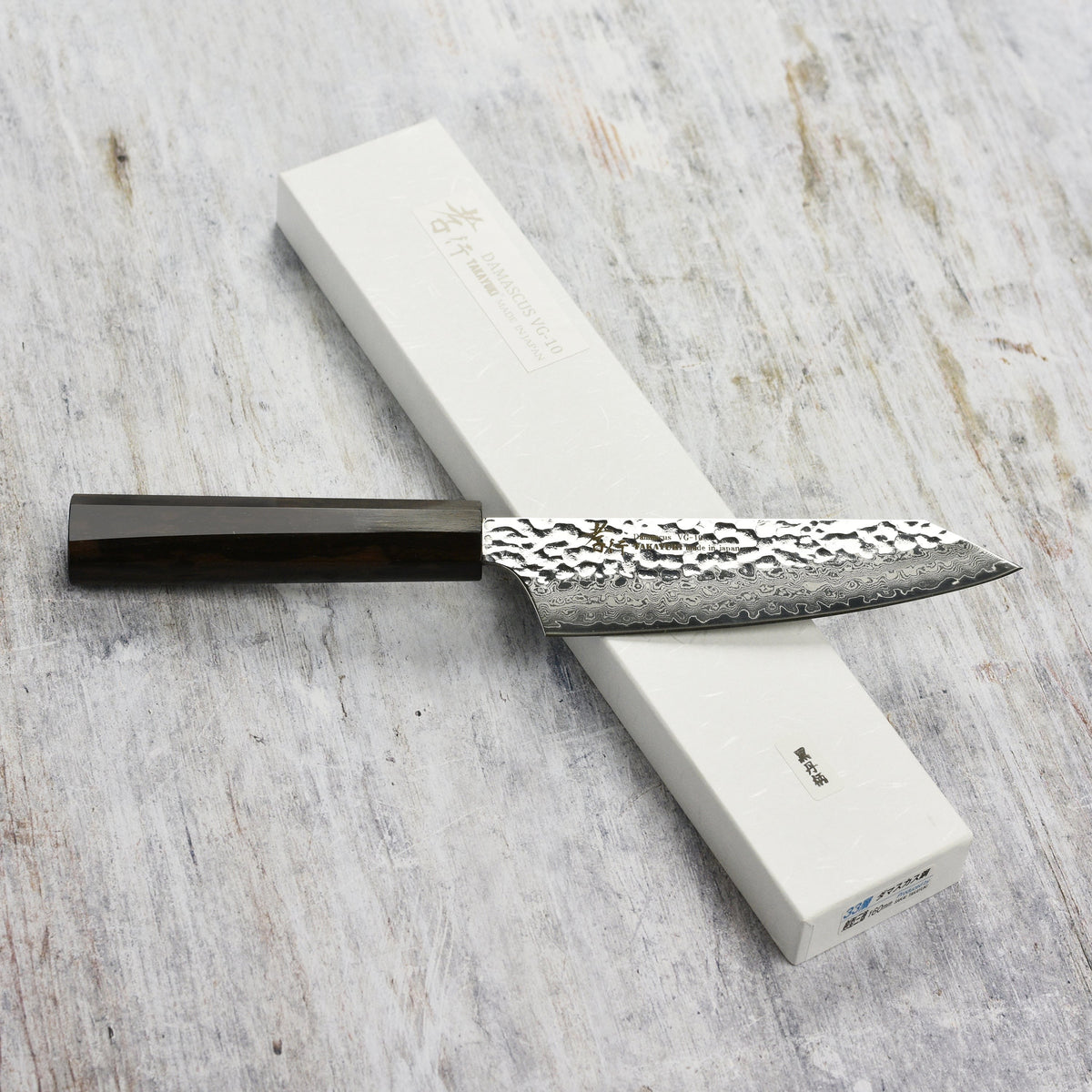 Takayuki Tsuchime Damascus 6.3" Bunka with Ebony Handle