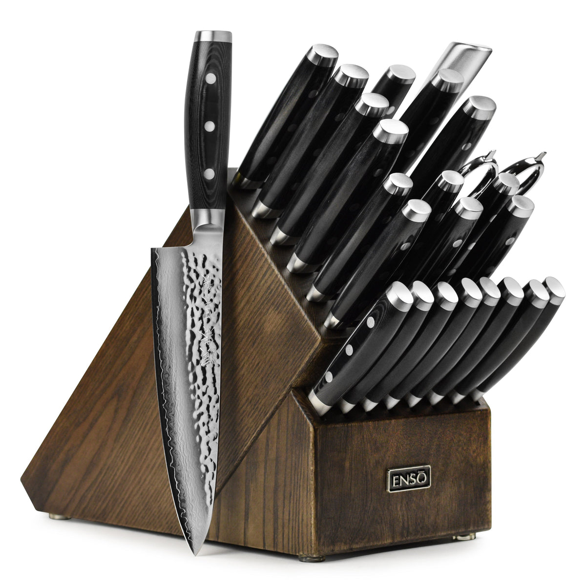 Enso HD 25 Piece Dark Ash Knife Block Set