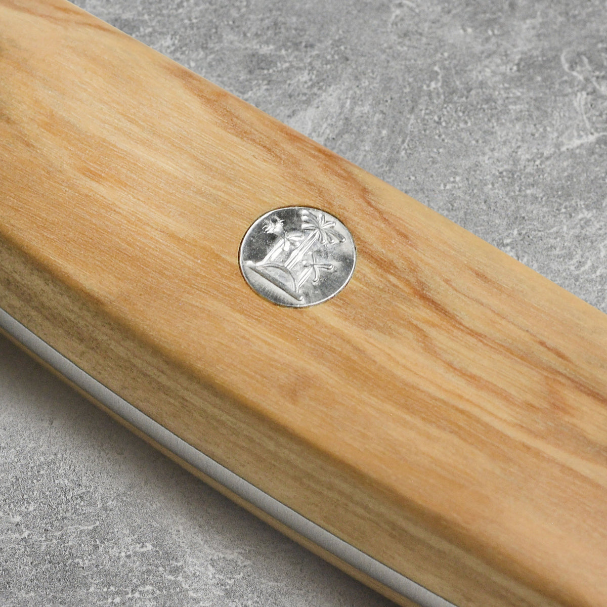 Franz Gude 12.6" Large Bread Knife with Olive Wood Handle, Right-Handed