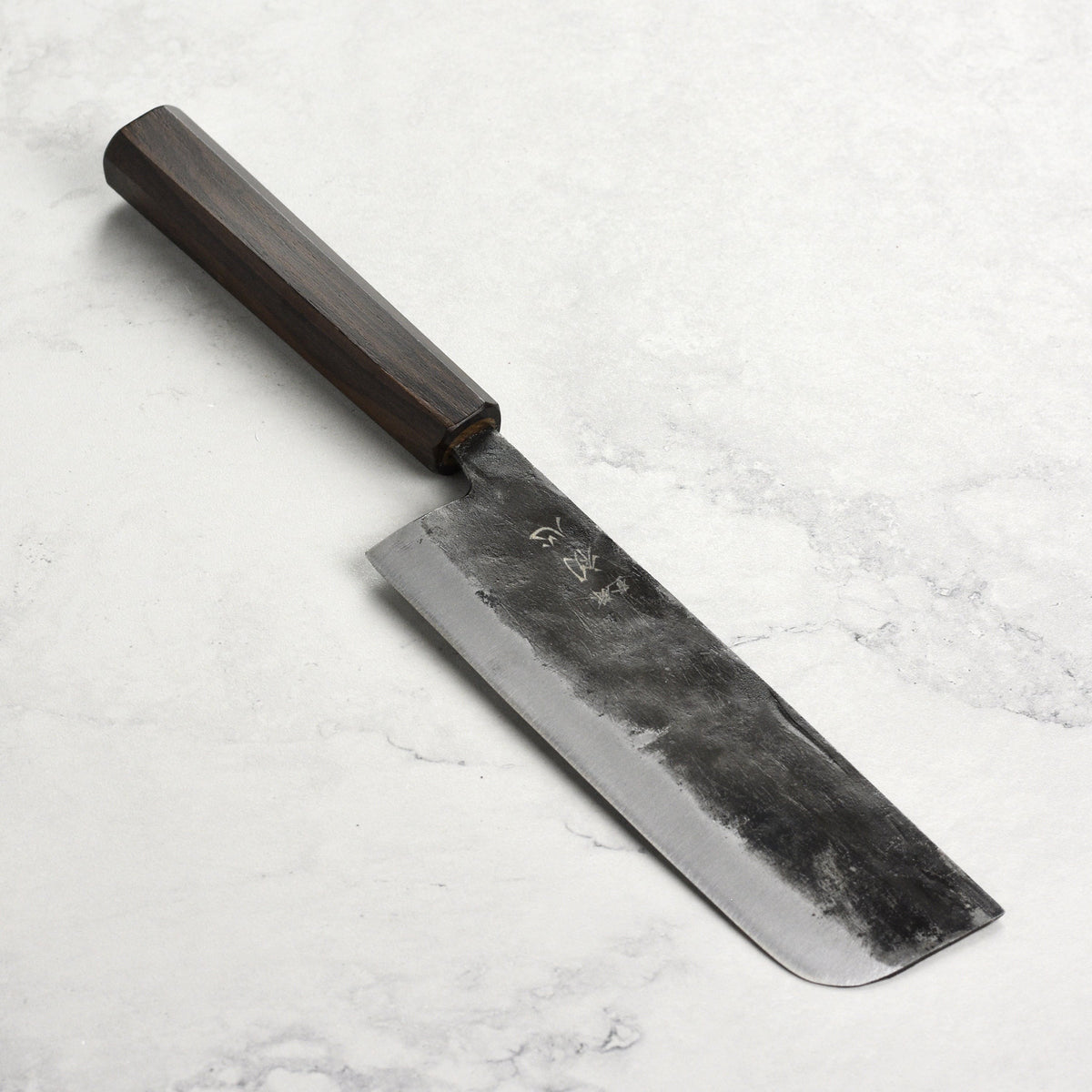 Hatsukokoro Kurogane Aogami #2 Kurouchi 6.5" Nakiri