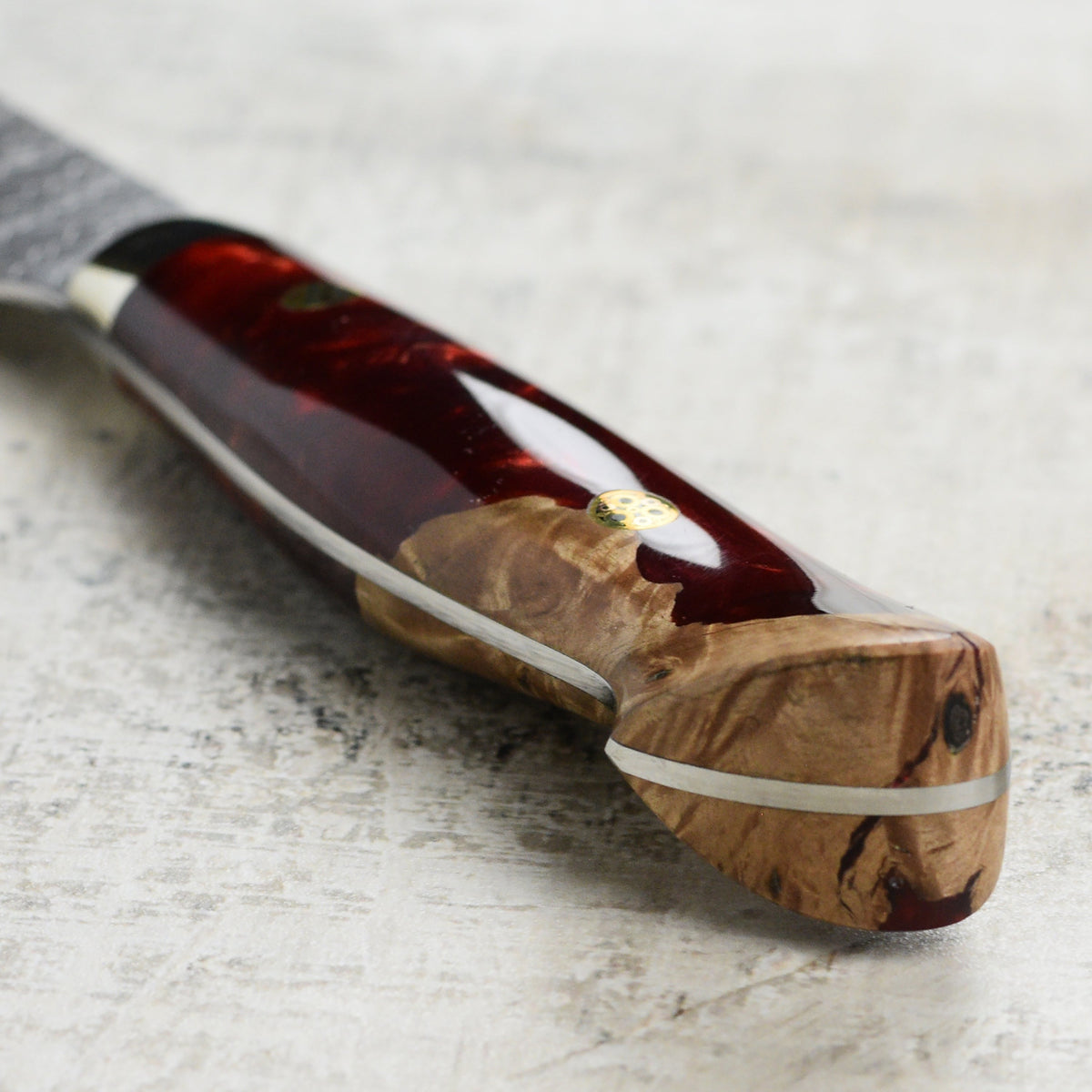 Nigara SG2 Migaki Tsuchime 8.25" Gyuto, Crimson Acrylic