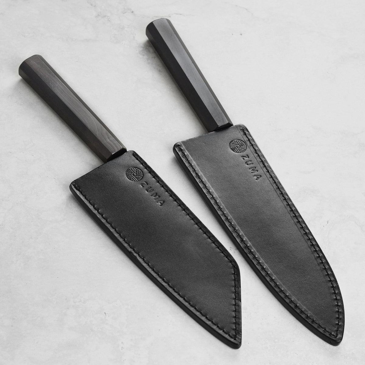 Zuma Black Forged Bunka & Chef's Knife Set with Sheaths