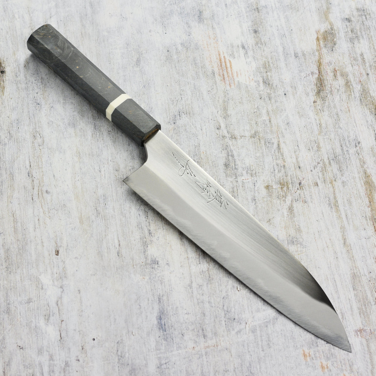 Mazaki Hon-Sanmai Shirogami #2 Migaki 8.25" Gyuto