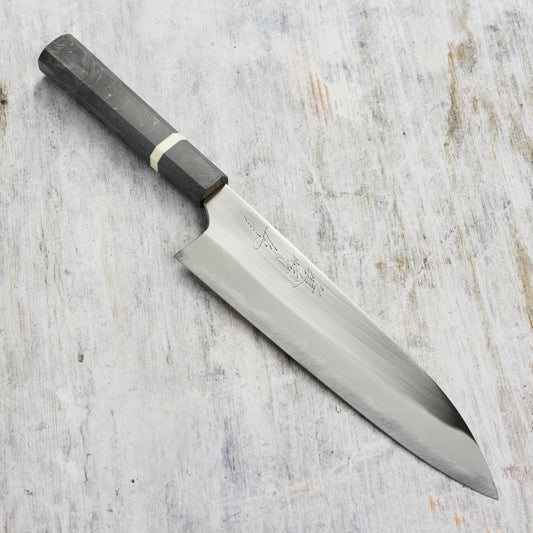 Mazaki Hon-Sanmai Shirogami #2 Migaki 8.25" Gyuto