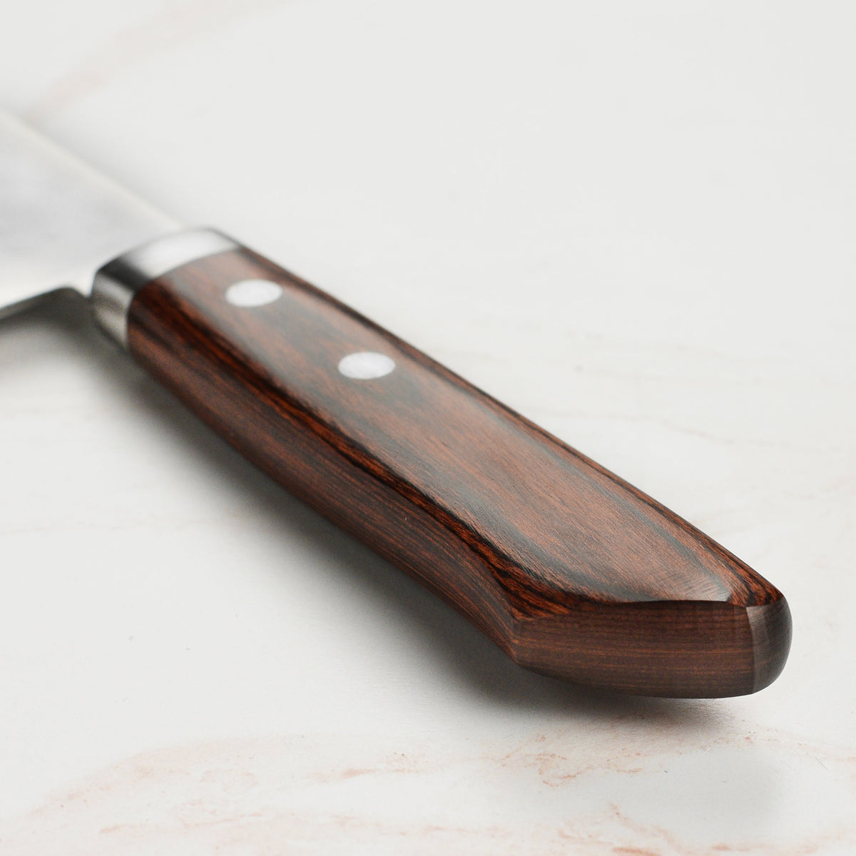 Masutani VG1 Hammered 7" Gyuto, Brown Handle