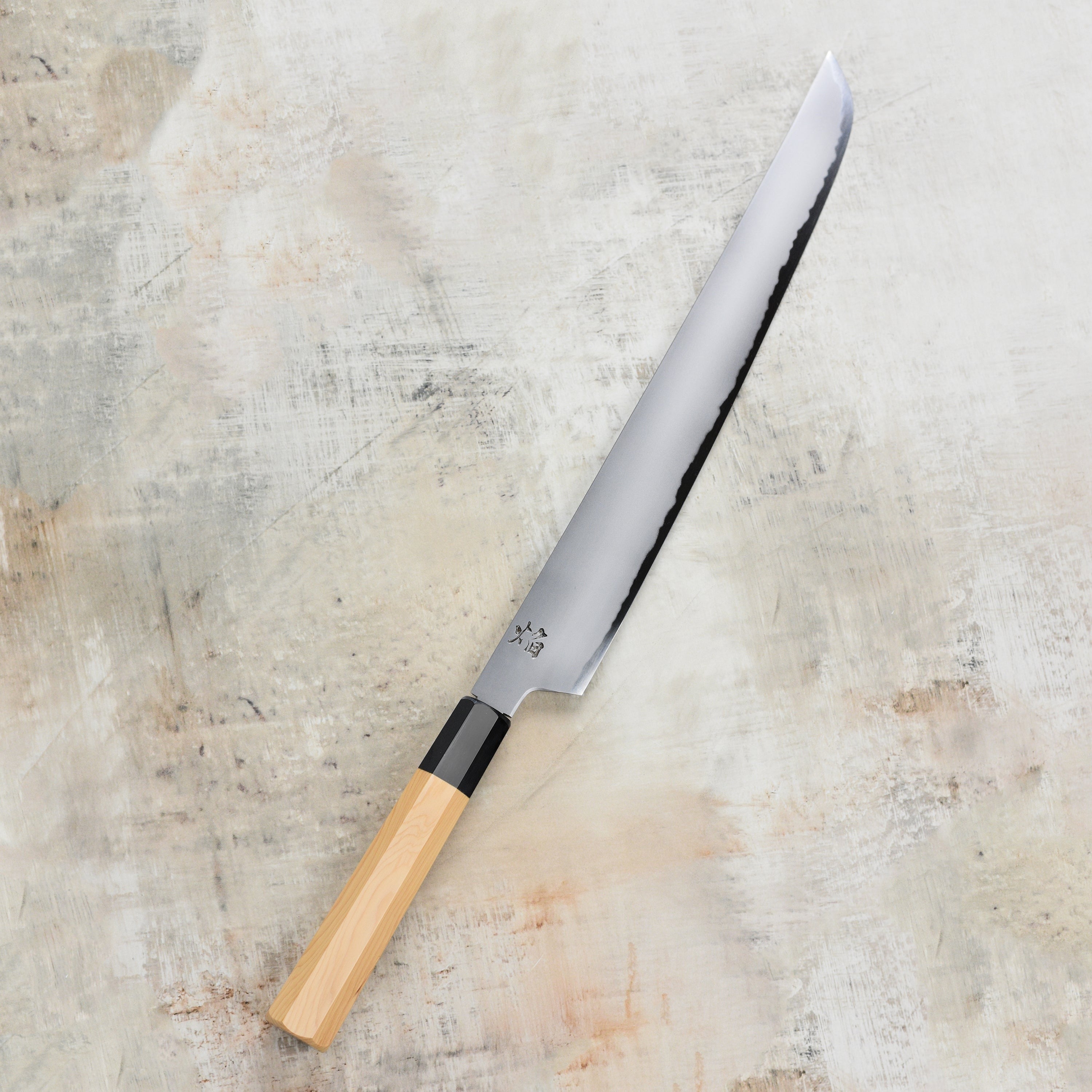 Takayuki x Itsuo Doi Homura Aogami #2 11.8" Sakimaru Sujihiki with Saya