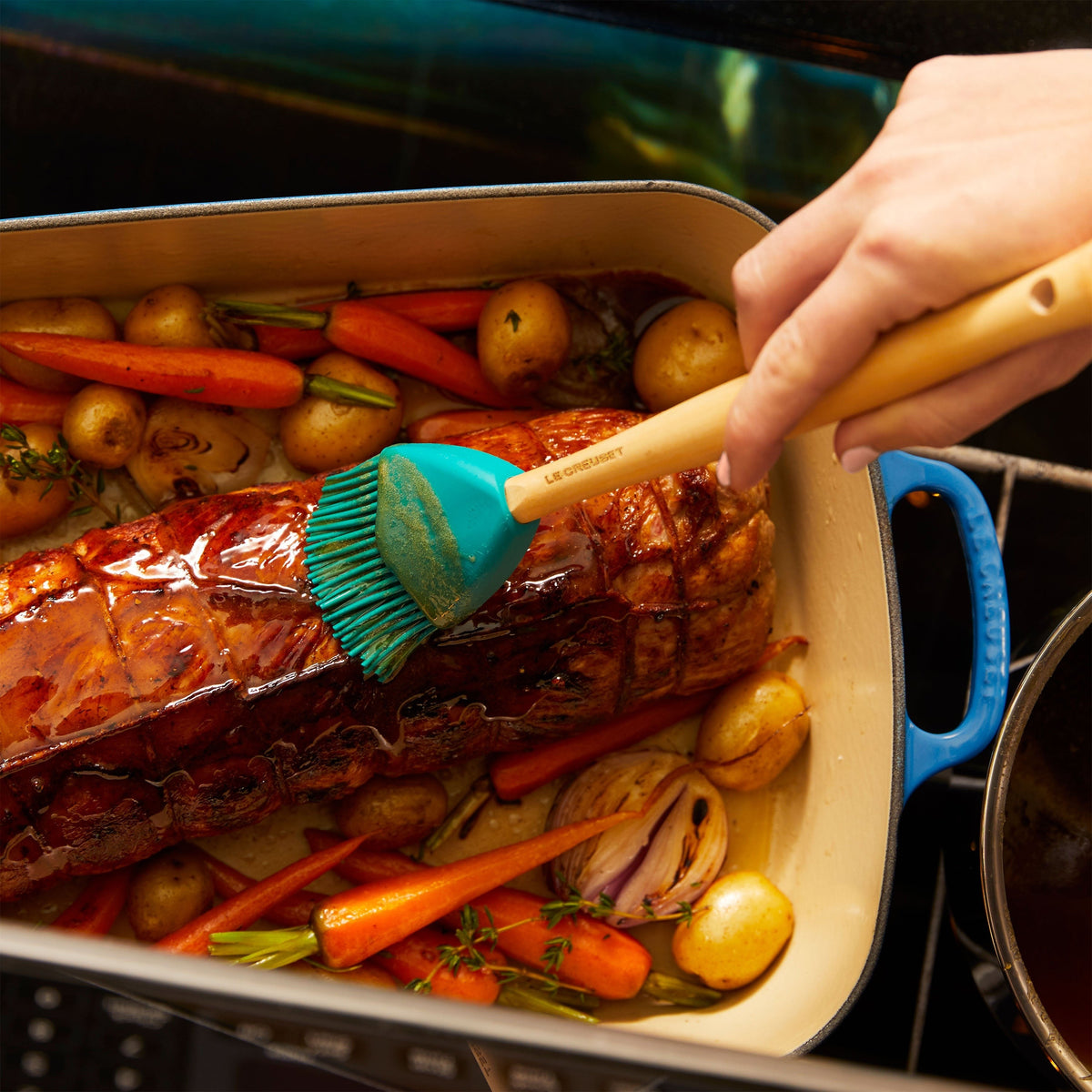Le Creuset Signature Cast Iron Marseille Roasting Pan, 12.75x9.75"