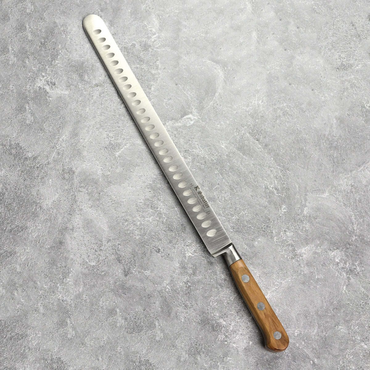 K Sabatier Olive Wood 12" Hollow Edge Slicing Knife